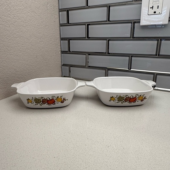 Vintage CorningWare Spice O' Life Petite Pan Set of 2 Le Persil 1970s 1980s - Picture 2 of 13